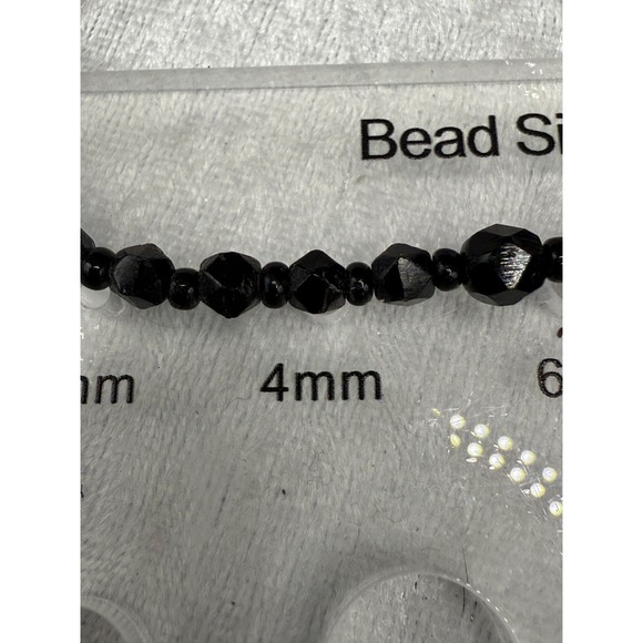 Vintage Glass Necklace Beaded Black Faceted Statement Classic‎ 17" - Picture 8 of 11